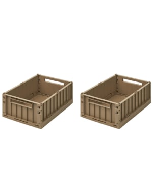 Liewood - Boîte de rangement Weston M Lot de 2 - Oat