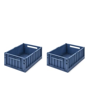Liewood - Boîte de rangement Weston M Lot de 2 - Bleu Indigo