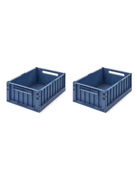 Liewood - Weston Storage Box M 2 pack - Indigo Blue