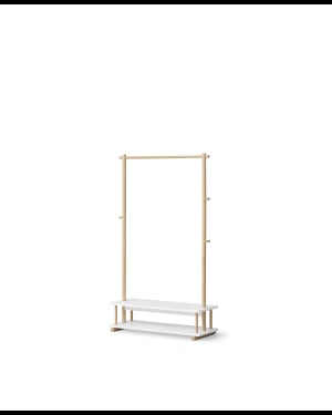 Oliver Furniture - Camp Clothes Rail, White/Oak
