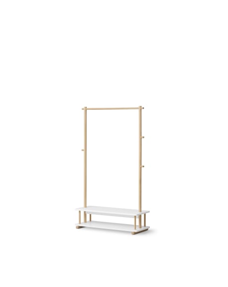Oliver Furniture - Camp Clothes Rail, White/Oak