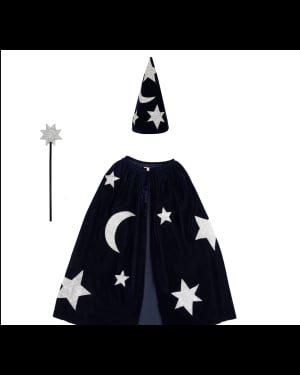 Meri Meri - Déguisement Costume de Sorcier en Velours Bleu