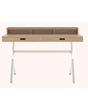 Harto - Hyppolite Desk - Oak / Iridescent White