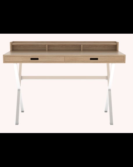 Harto - Hyppolite Desk - Oak / Iridescent White