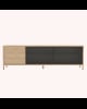 Harto - Gabin 162cm sideboard with drawers, natural oak, matt slate grey metal