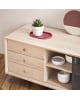 Harto - Buffet Gabin 162cm avec tiroirs, chêne naturel, métal gris ardoise mat