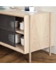 Harto - Buffet Gabin 162cm avec tiroirs, chêne naturel, métal gris ardoise mat
