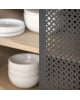 Harto - Buffet Gabin 162cm avec tiroirs, chêne naturel, métal gris ardoise mat