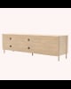 Harto - Buffet Gabin 162cm avec tiroirs, chêne naturel, métal gris ardoise mat