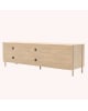 Harto - Gabin 162cm sideboard with drawers, natural oak, matt slate grey metal