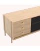 Harto - Gabin 162cm sideboard with drawers, natural oak, matt slate grey metal