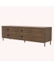 Harto - Buffet Gabin 162cm avec tiroirs, noyer, métal gris ardoise mat
