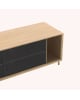 Harto - Gabin 162cm sideboard without drawers, natural oak, matt slate grey metal