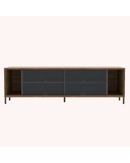 Harto - Buffet Gabin, noyer, métal gris ardoise mat - Plusieurs tailles