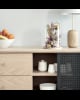 Harto - Buffet haut Gabin, chêne naturel, métal gris ardoise mat