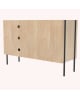 Harto - Buffet haut Gabin, chêne naturel, métal gris ardoise mat
