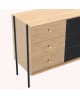 Harto - Buffet haut Gabin, chêne naturel, métal gris ardoise mat
