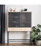 Harto - Cabinet Gabin, chêne naturel, métal gris ardoise mat