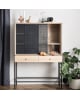 Harto - Cabinet Gabin, chêne naturel, métal gris ardoise mat