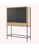 Harto - Cabinet Gabin, chêne naturel, métal gris ardoise mat