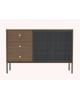Harto - Buffet haut Gabin, noyer, métal gris ardoise mat