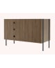 Harto - Buffet haut Gabin, noyer, métal gris ardoise mat