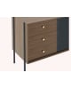 Harto - Buffet haut Gabin, noyer, métal gris ardoise mat