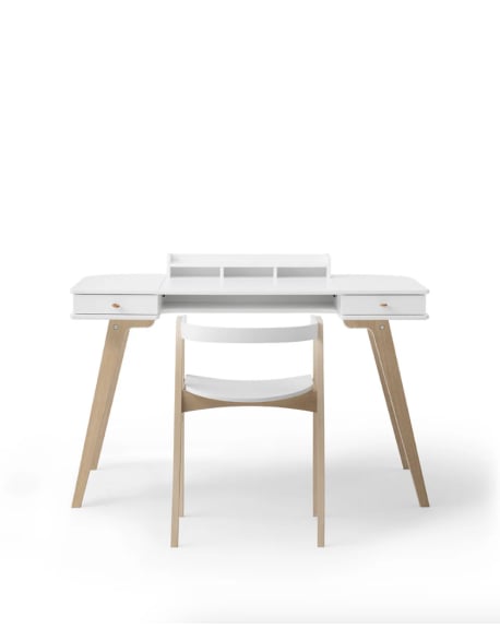Oliver Furniture - Bureau évolutif Wood 72,6 cm et Chaise Wood - Blanc/Chêne