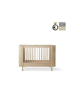 Oliver Furniture - Convertible Baby Cot Mini + - l 74 × L 126 × h 87 cm - Oak