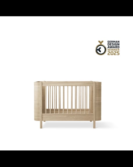 Oliver Furniture - Lit Bébé évolutif Wood Mini + - Avec kit Junior - Chêne - l 74 × L 126 × h 87 cm