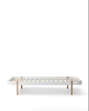 Oliver Furniture - Lit Wood Lounger 120x200cm - Blanc / Chêne