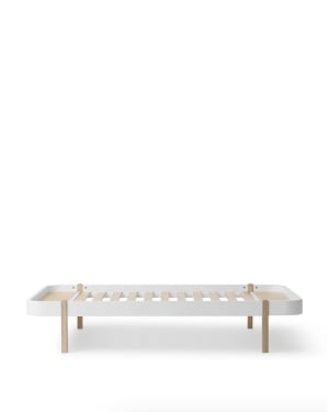 Oliver Furniture - Wood Lounger Bed 120x200cm - White / Oak