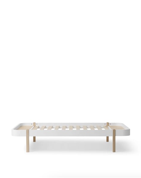 Oliver Furniture - Lit Wood Lounger 120x200cm - Blanc / Chêne