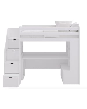 ASORAL-MUBA - Lit Superposé XL avec Échelle de Rangement « tout en un –2 »