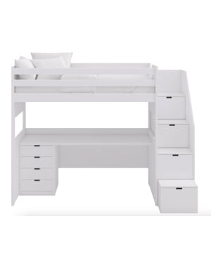 ASORAL-MUBA - Lit Mezzanine xl avec Bureau et Commode