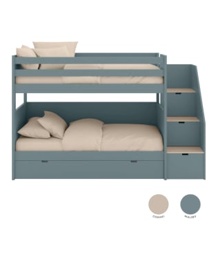 ASORAL-MUBA - Lit Superposé avec Rangement et Matelas Supplémentaire