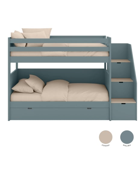 ASORAL-MUBA - Bunk Bed with Storage Steps and Extra Bed