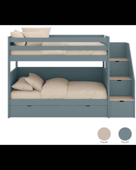 ASORAL-MUBA - Lit Superposé avec Rangement et Matelas Supplémentaire