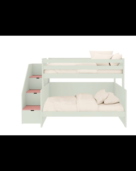 ASORAL-MUBA - Bunk Bed with Storage Steps and Extra Bed