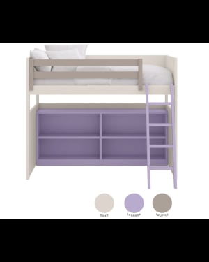 ASORAL-MUBA - Loft Bunk Bed with Bookcase