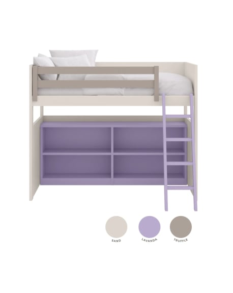 ASORAL-MUBA - Loft Bunk Bed with Bookcase