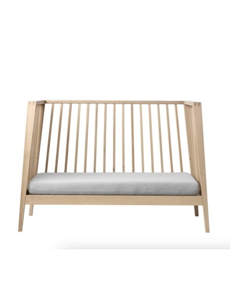 LEANDER - Baby cot Linea oak wood - 90 x 65 x 132 cm