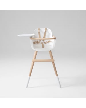 Micuna - Ovo Original One Luxe Blanc/Naturel Sangles Similicuir Beige