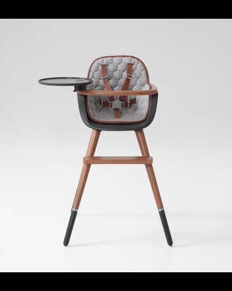 Micuna - Ovo Original City Luxe Gris Anthracite/Acajou Sangles Similicuir Brun