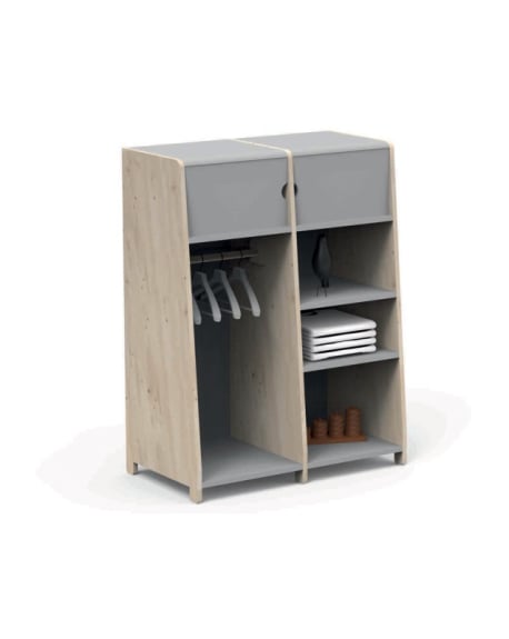 MATHY BY BOLS - Asymetry Penderie Double avec Tablettes - 90 x 49 × 120 cm