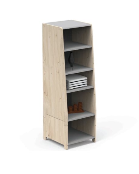 MATHY BY BOLS - Asymetry Wardrobe with 1 Vertical Kit and Shelf - 46 x 49 x 150 cm
