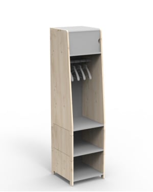 MATHY BY BOLS - Asymetry Penderie avec 2 Kits Rehausses - 46 x 49 x 180 cm