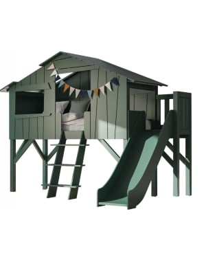 MATHY BY BOLS - Cabane Simple et Toboggan avec Plateforme - Plusieurs Tailles