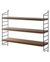 String Furniture - Etagères String pocket - Noir / Noyer