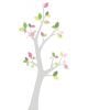 INKE - TREE3 APRIL- Leaves pink and green/Trunk several colours